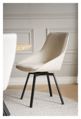 Alison, dining chair - light beige/black