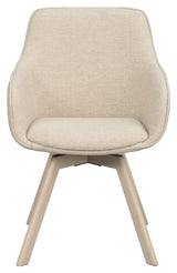 Alison, dining chair w/armrests - light beige/light oak