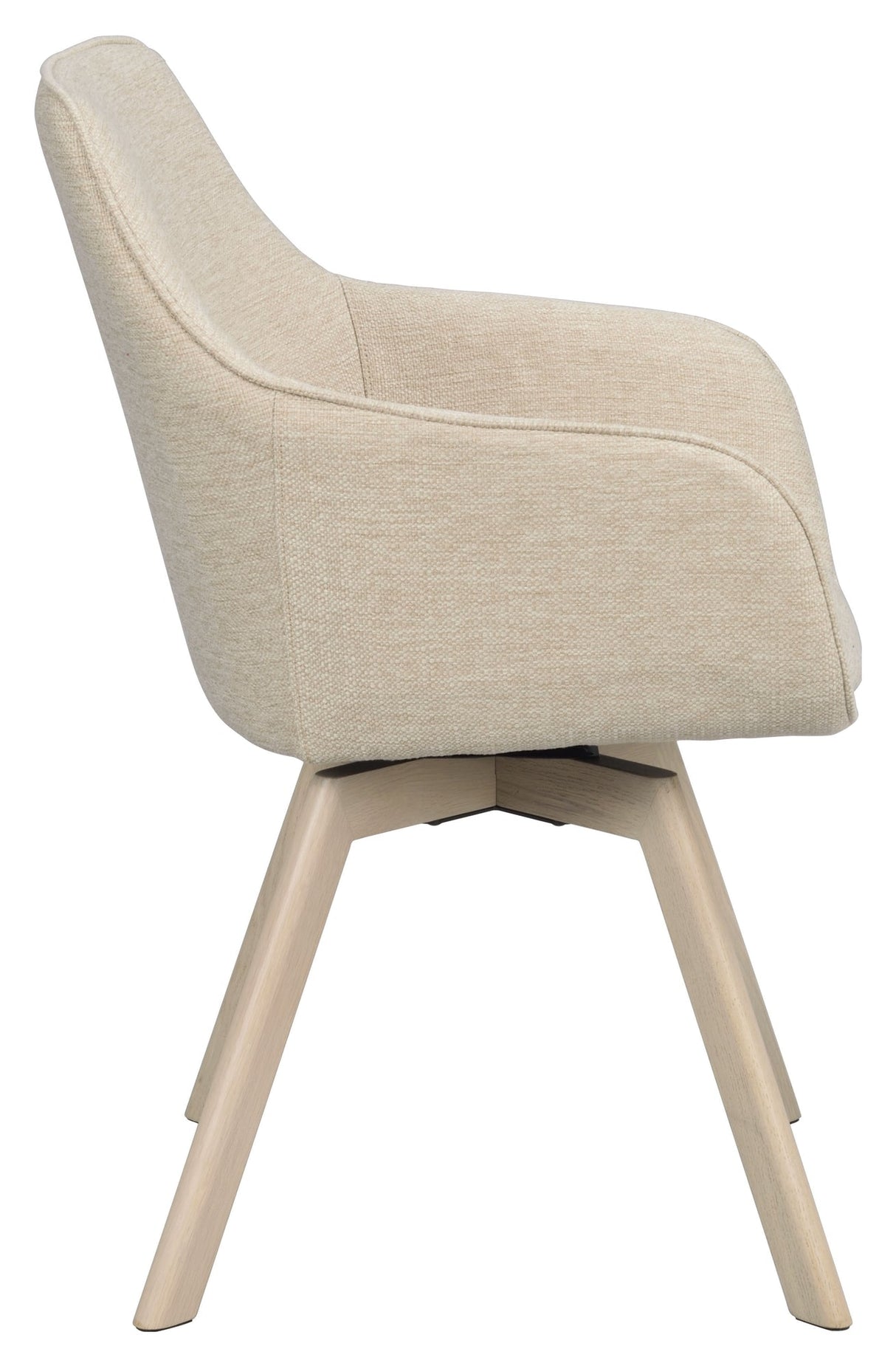 Alison, dining chair w/armrests - light beige/light oak