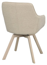 Alison, dining chair w/armrests - light beige/light oak