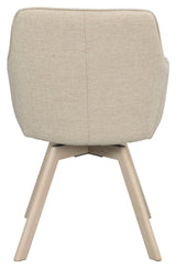 Alison, dining chair w/armrests - light beige/light oak