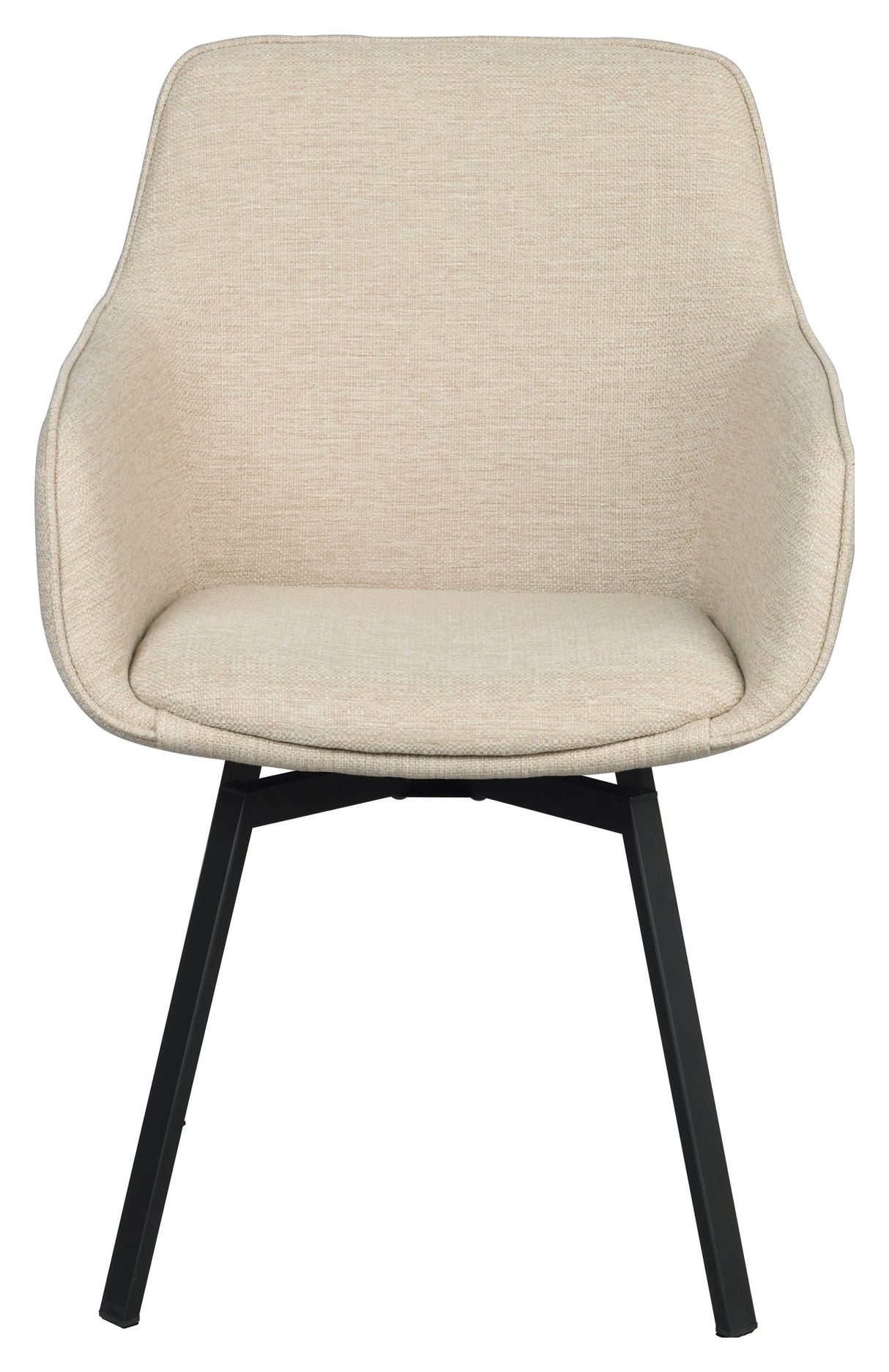 Alison, dining chair w/armrests - light beige/black