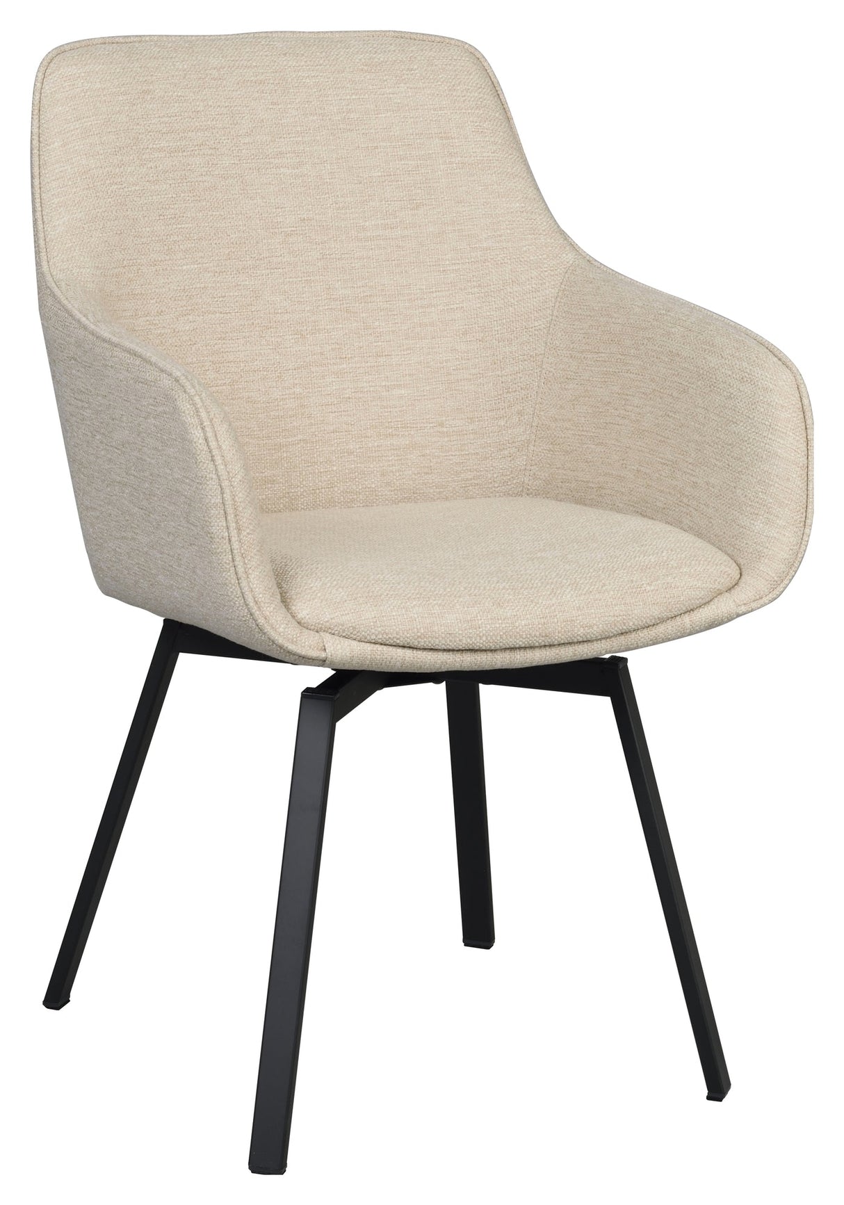 Alison, dining chair w/armrests - light beige/black