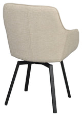 Alison, dining chair w/armrests - light beige/black