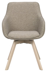 Alison, dining chair w/armrests - dark beige/light oak