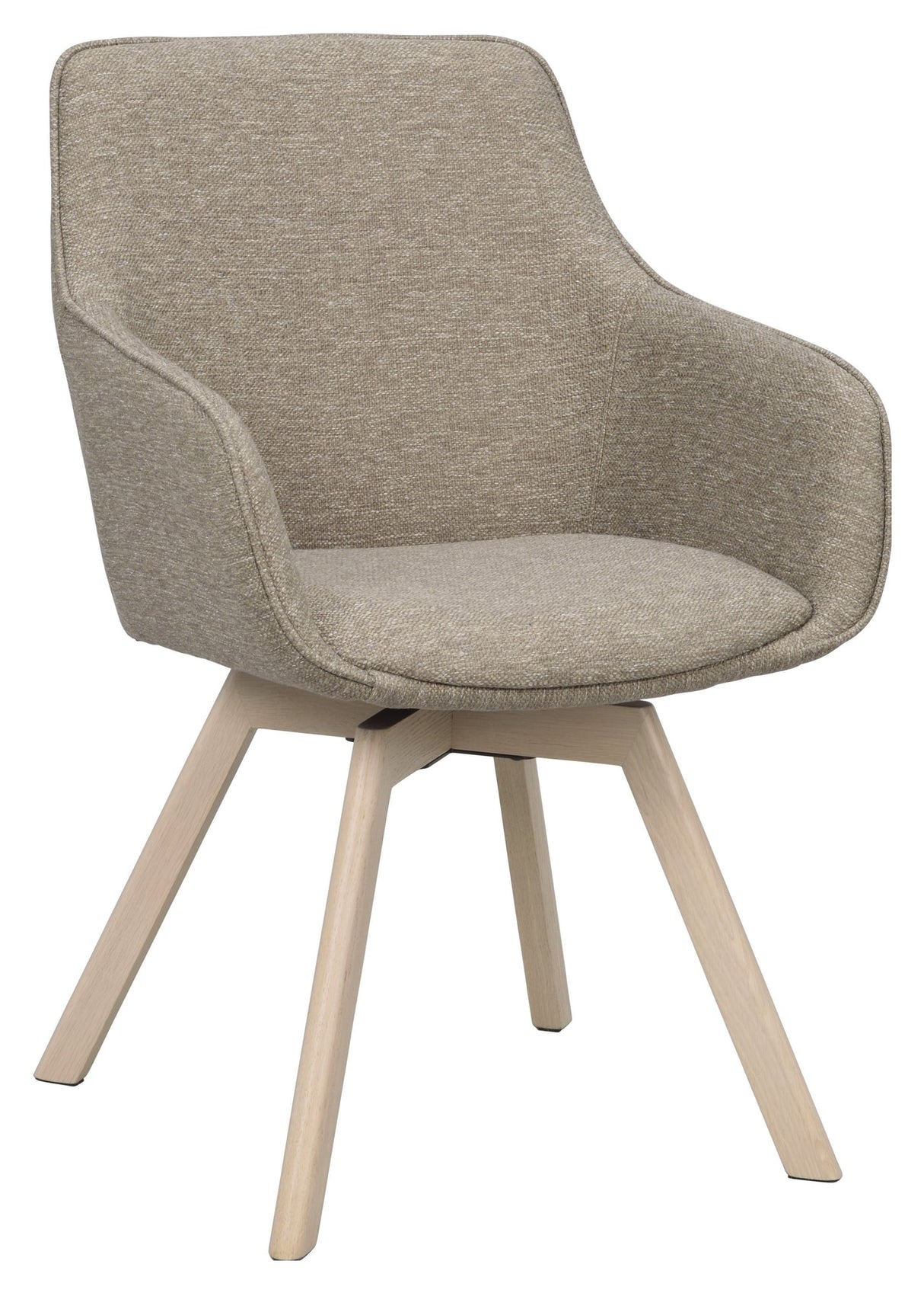 Alison, dining chair w/armrests - dark beige/light oak