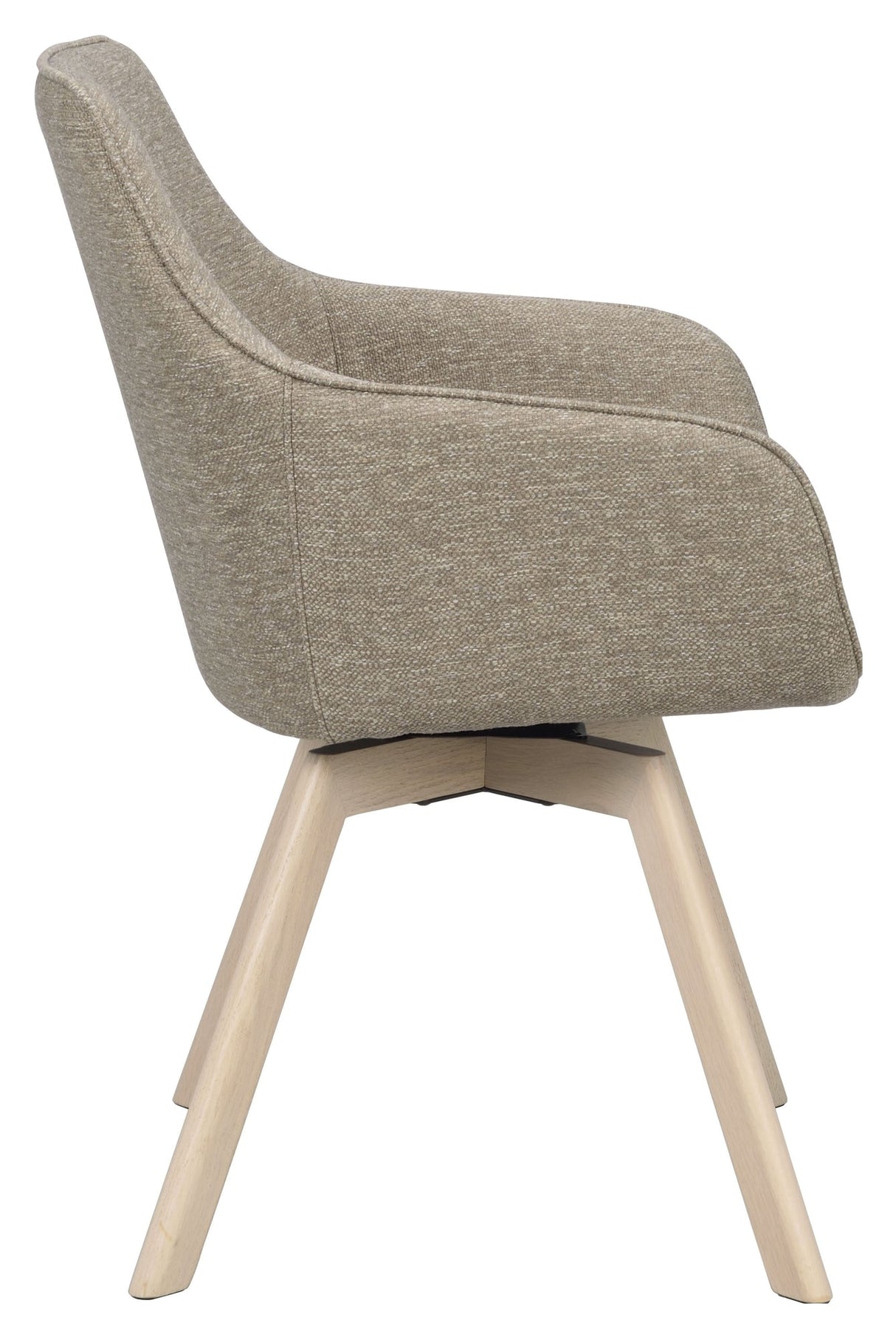 Alison, dining chair w/armrests - dark beige/light oak