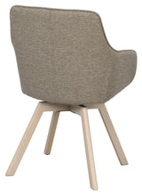 Alison, dining chair w/armrests - dark beige/light oak