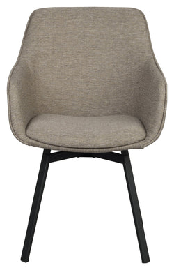 Alison, dining chair w/armrests - dark beige/black