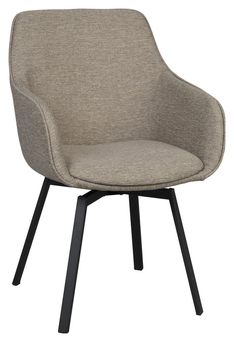 Alison, dining chair w/armrests - dark beige/black