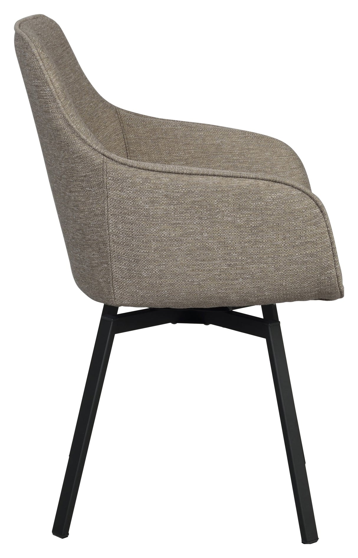 Alison, dining chair w/armrests - dark beige/black