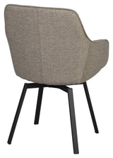 Alison, dining chair w/armrests - dark beige/black