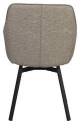 Alison, dining chair w/armrests - dark beige/black