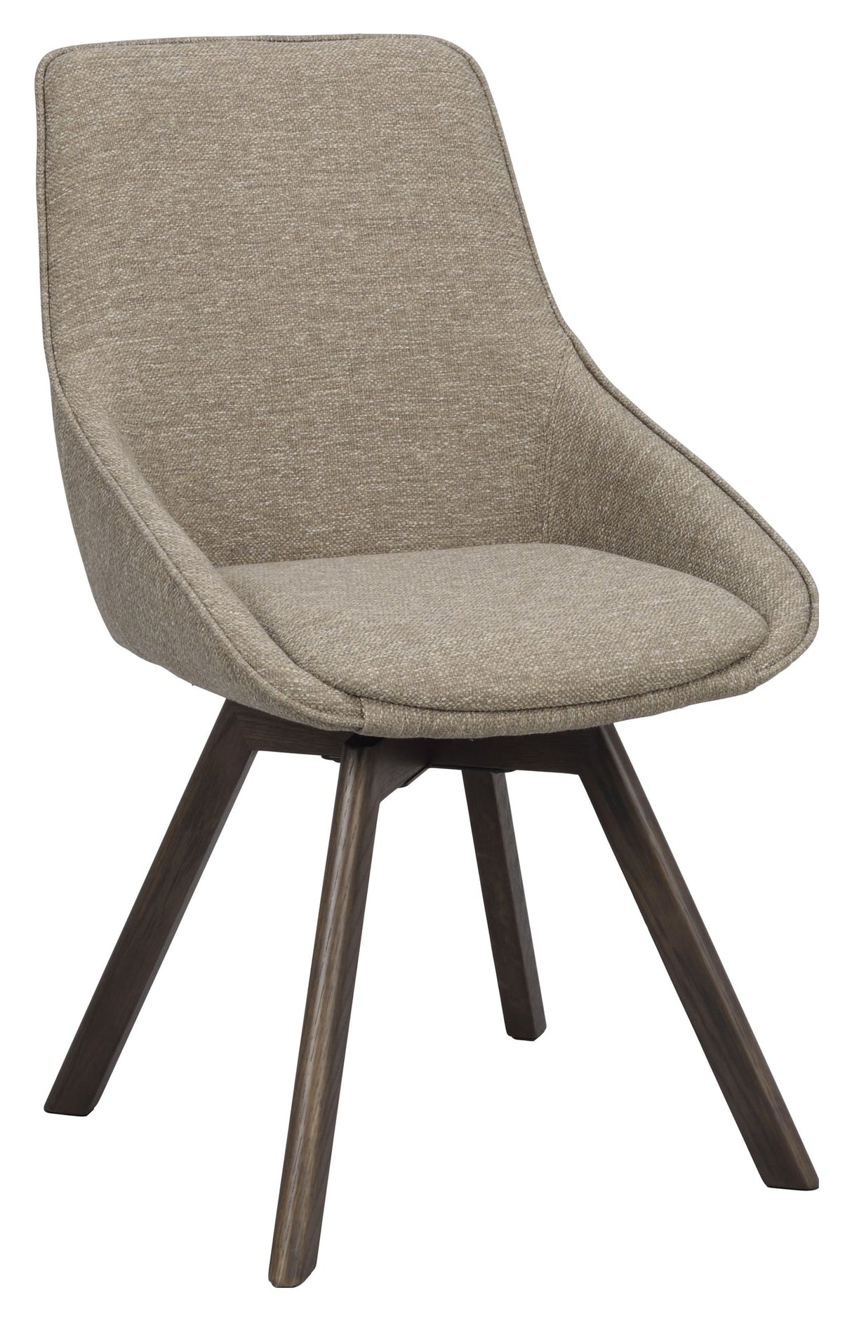 Alison, dining chair - dark beige/brown oak