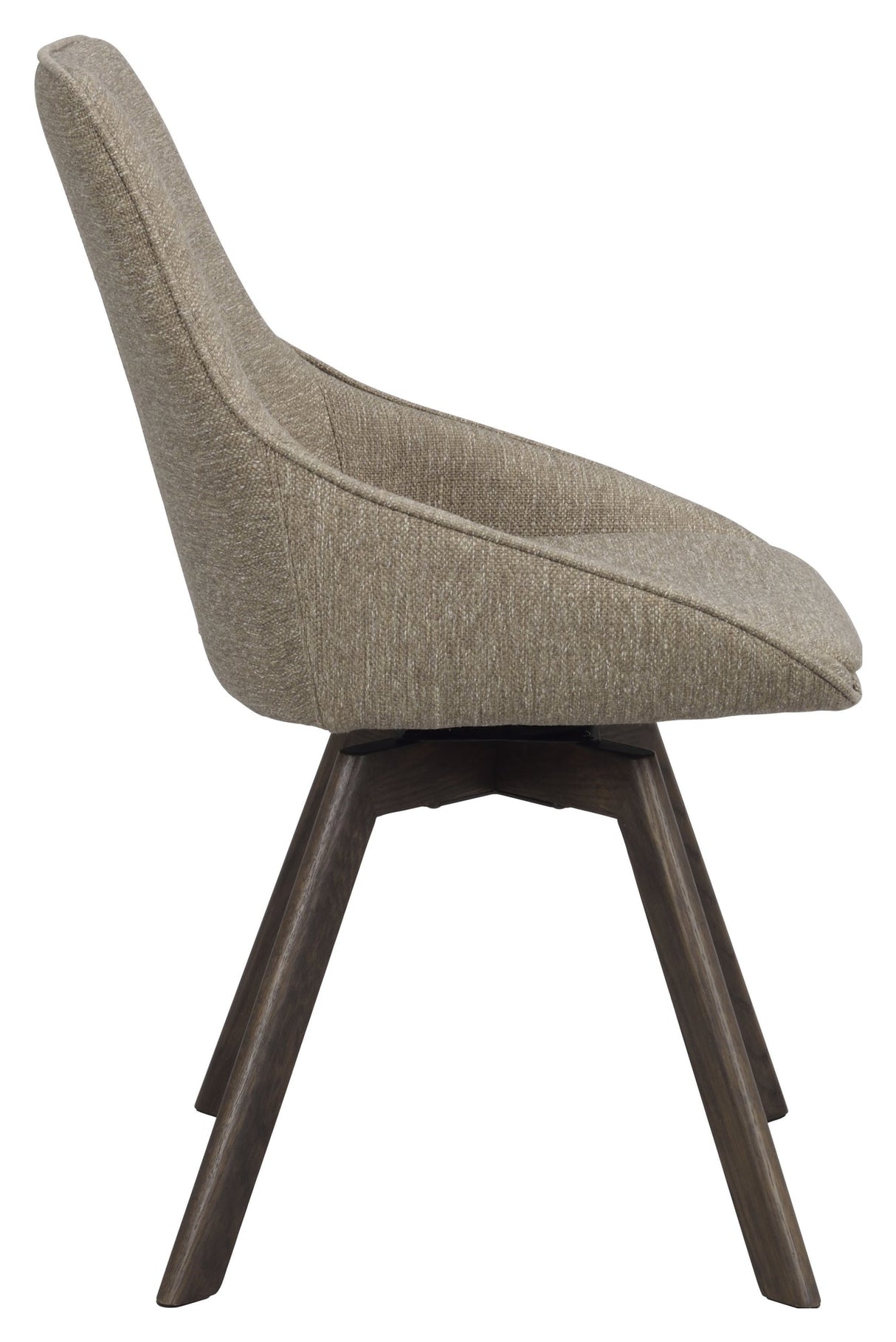 Alison, dining chair - dark beige/brown oak