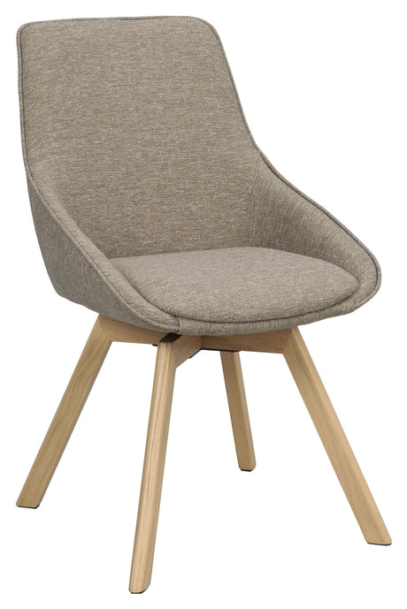 Alison, dining chair - dark beige/oak