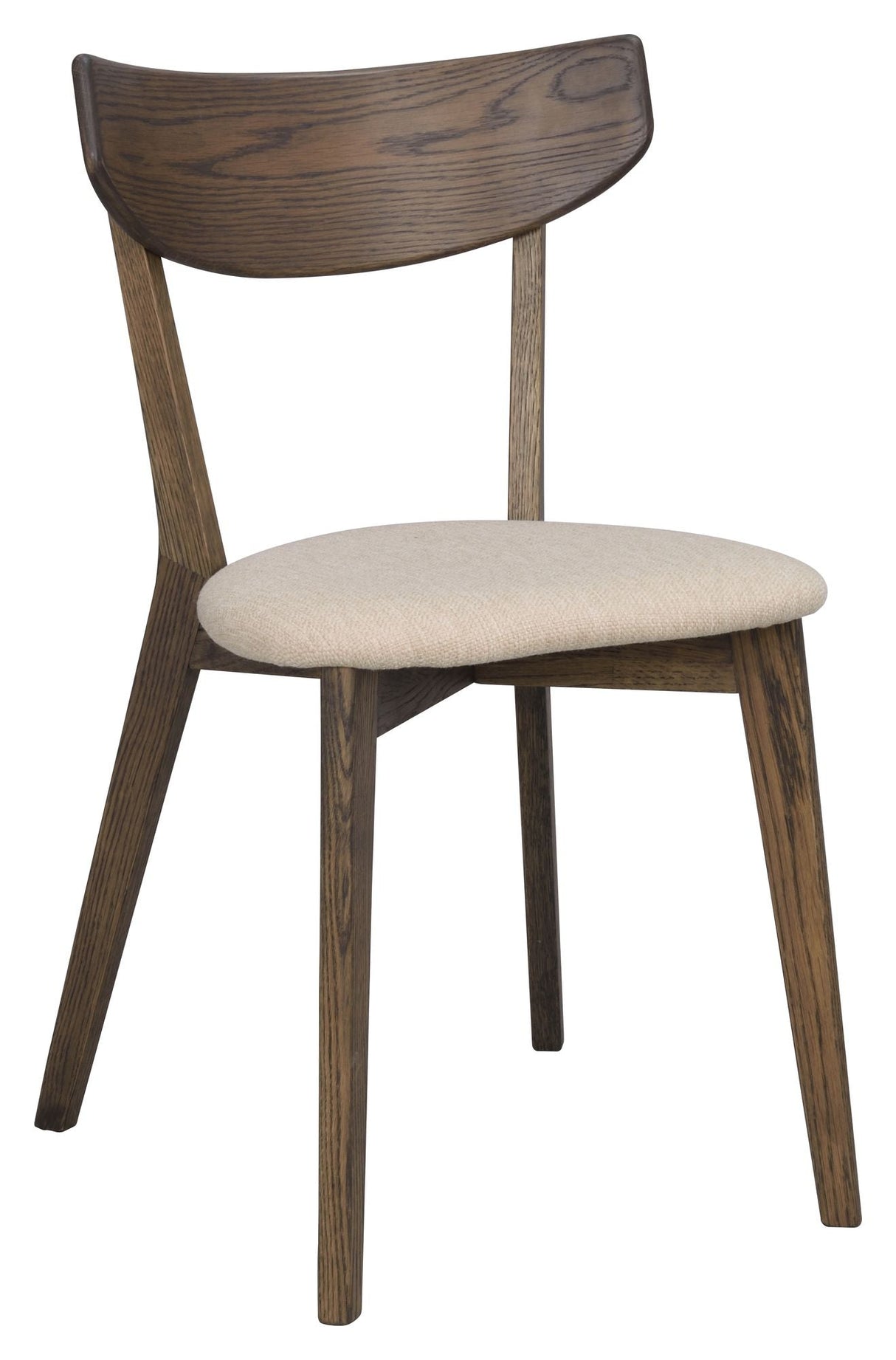 Ami Dining chair, Brown solid oak, beige fabric