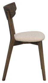 Ami Dining chair, Brown solid oak, beige fabric