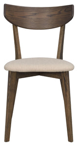 Ami Dining chair, Brown solid oak, beige fabric