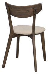 Ami Dining chair, Brown solid oak, beige fabric