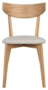 Ami, dining chair - oak/gray-beige