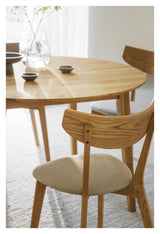 Ami, dining chair - oak/gray-beige