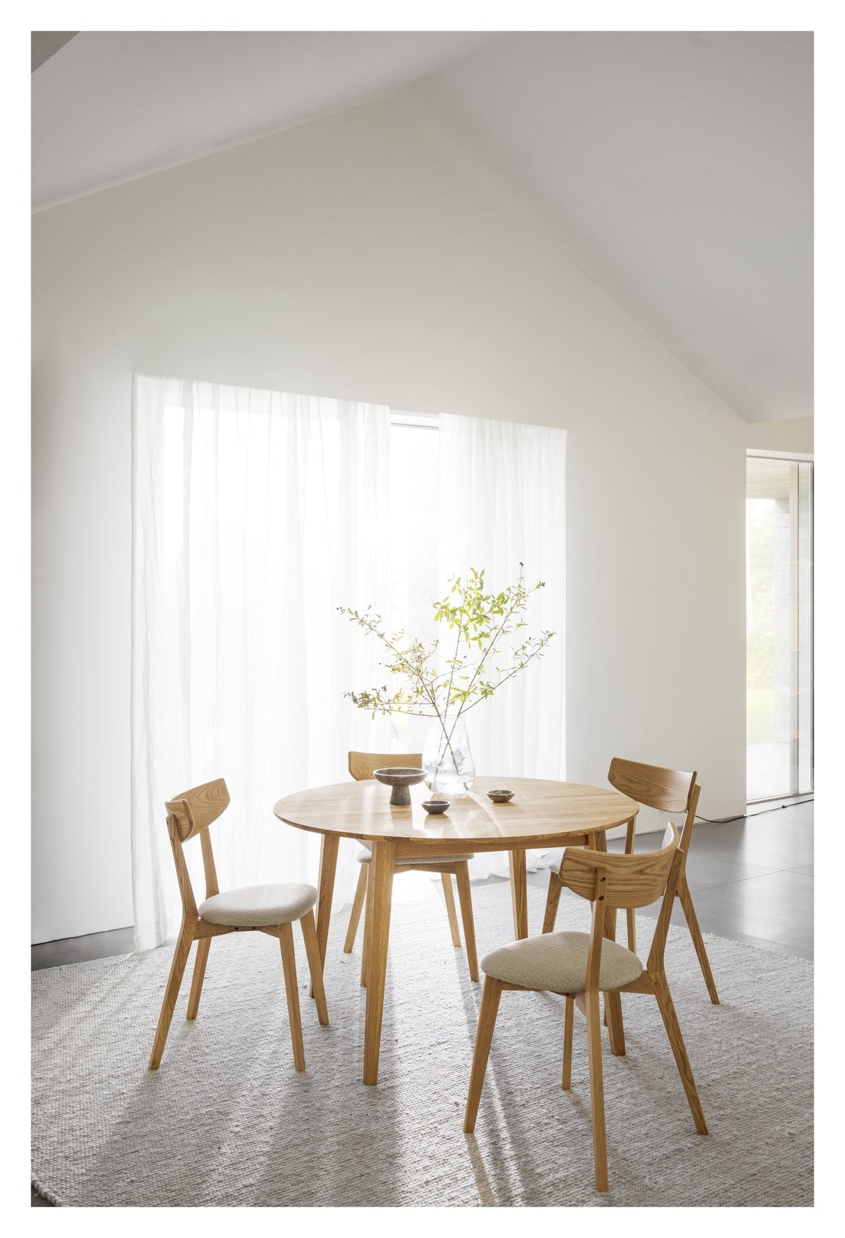 Ami, dining chair - oak/gray-beige