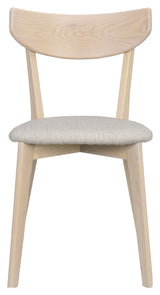 Ami, dining chair - light oak/gray-beige