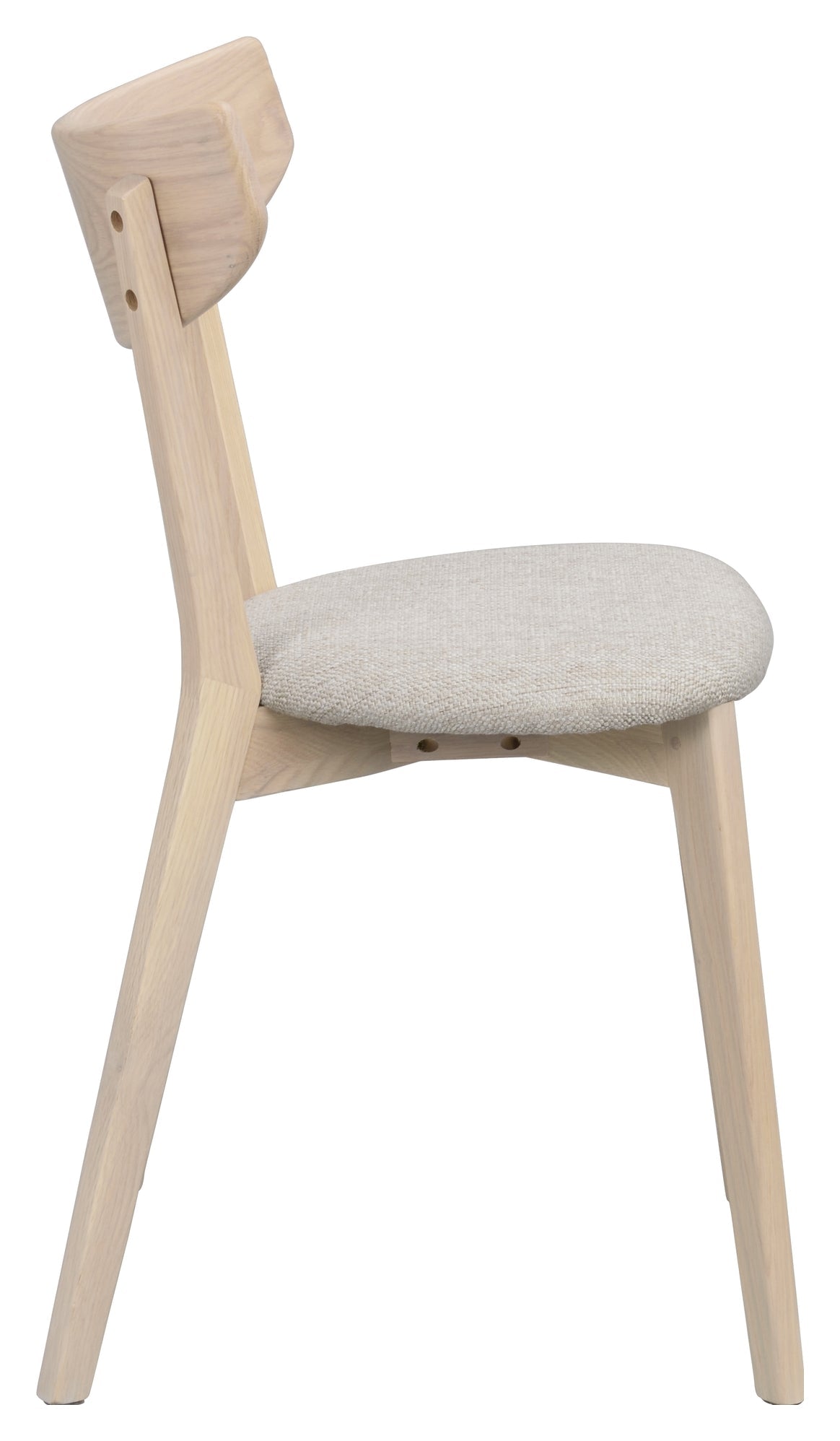 Ami, dining chair - light oak/gray-beige