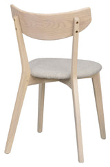 Ami, dining chair - light oak/gray-beige