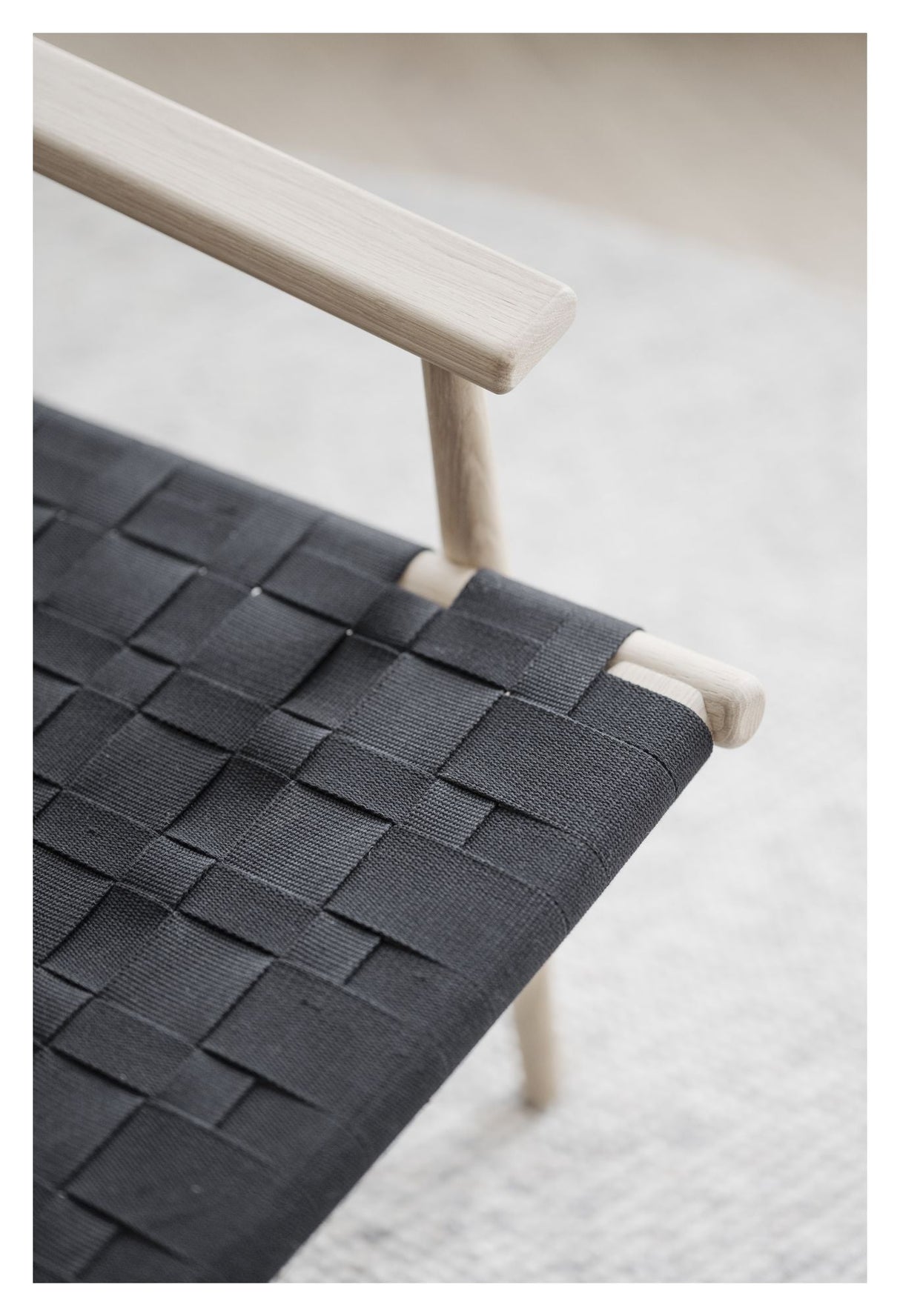 Canwood Lounge Chair - White Pigmented/Black Woven