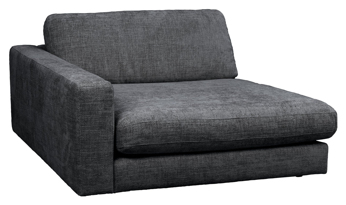 Duncan, 1.5-seater chaise longue, left - dark gray