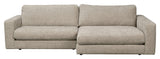 Duncan, 3-seater chaise longue right - gray/beige