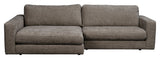 Duncan, 3-seater chaise longue left - gray