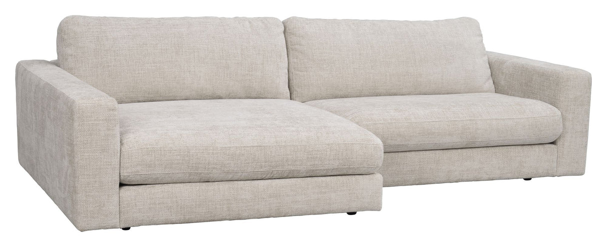 Duncan Sofa 3-seater w. chaise longue Left, light gray fabric