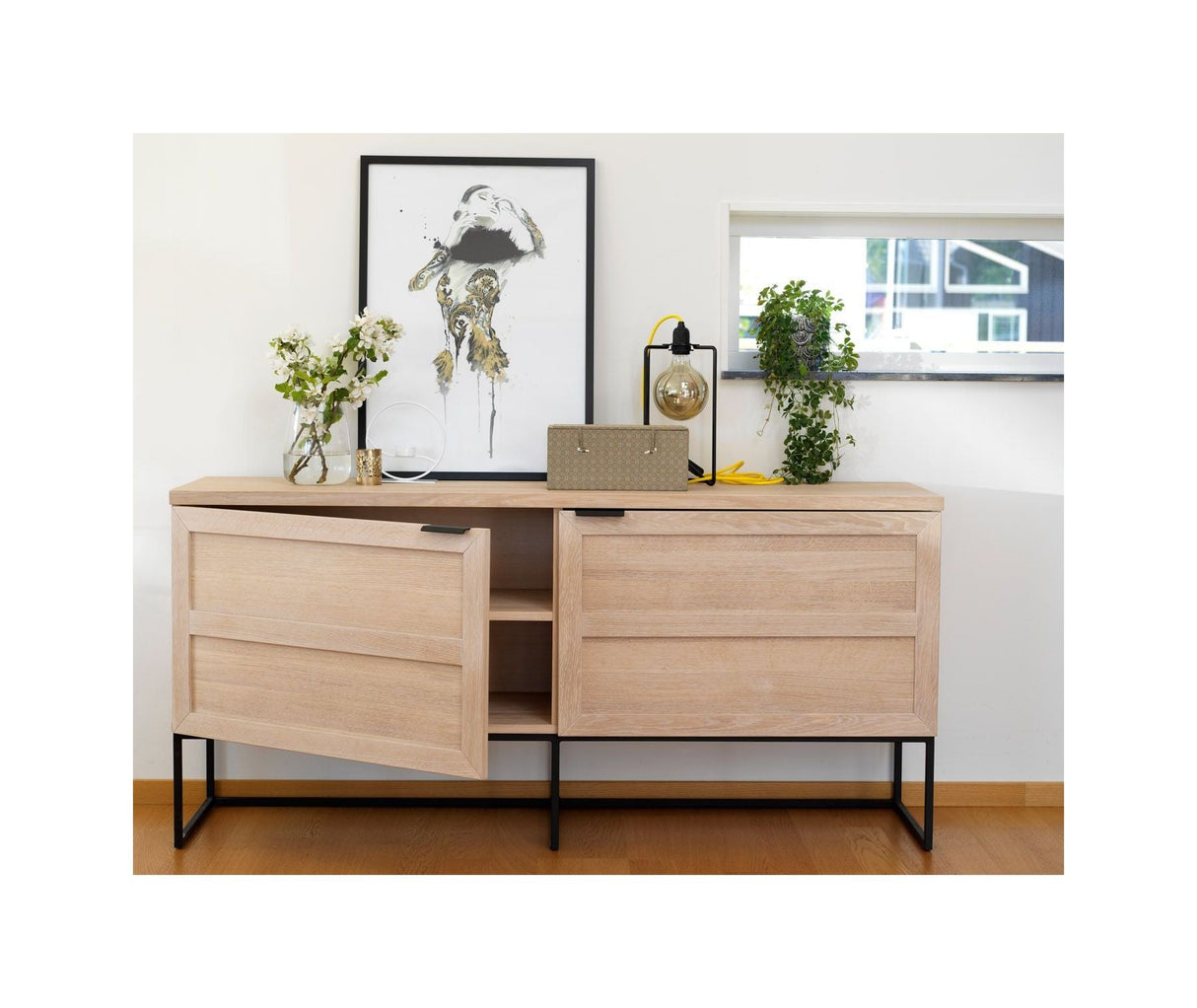 Everett Sideboard B160 cm - Oak/Black