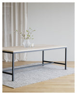 Everett Dining Table - White Pig. Oak/Black, 180x100