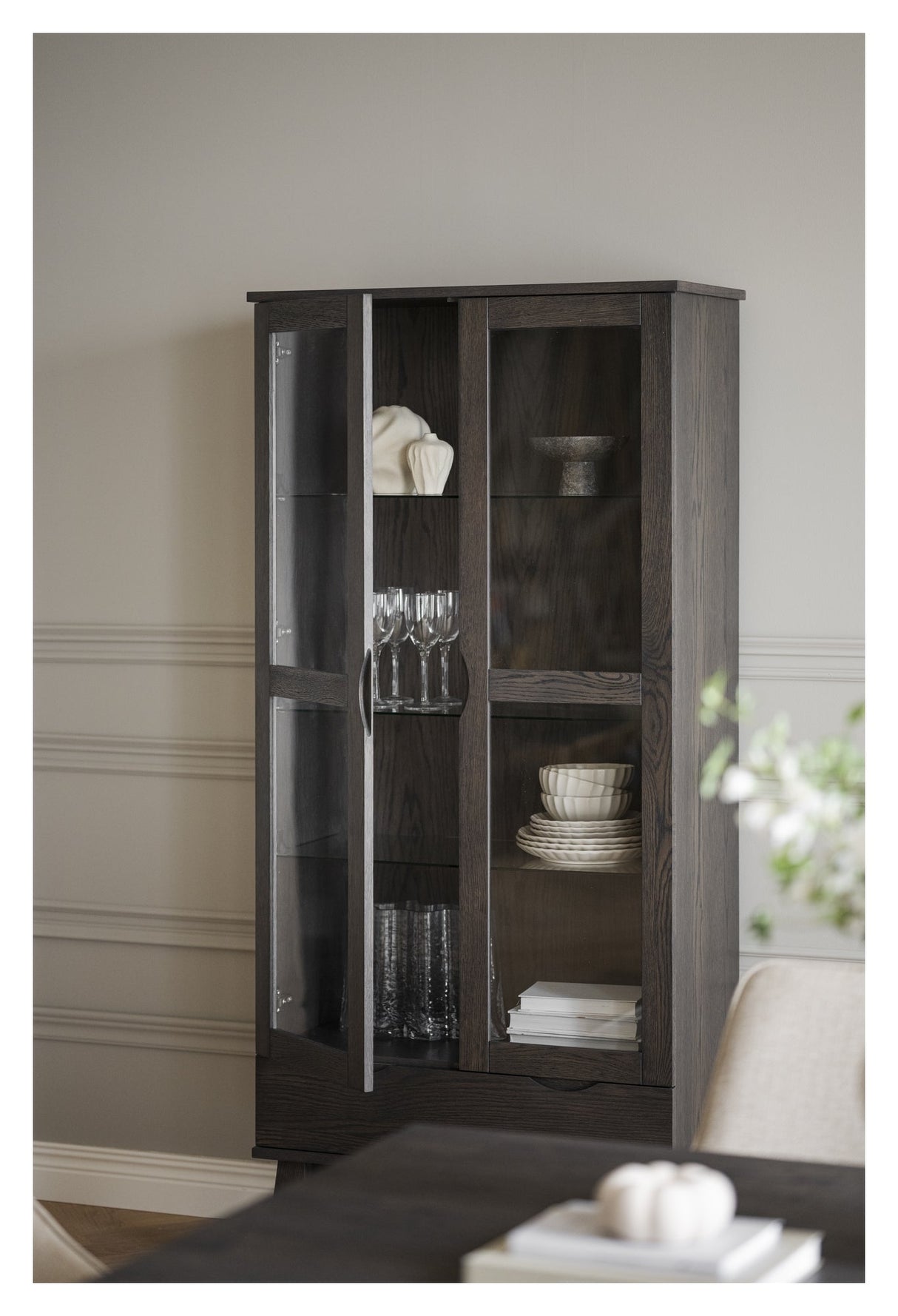 Filippa, wine cabinet - brown/oak