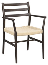 Harlan, dining chair w/armrests - brown/oak