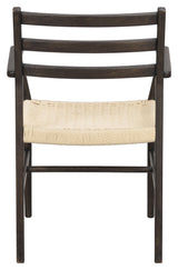 Harlan, dining chair w/armrests - brown/oak