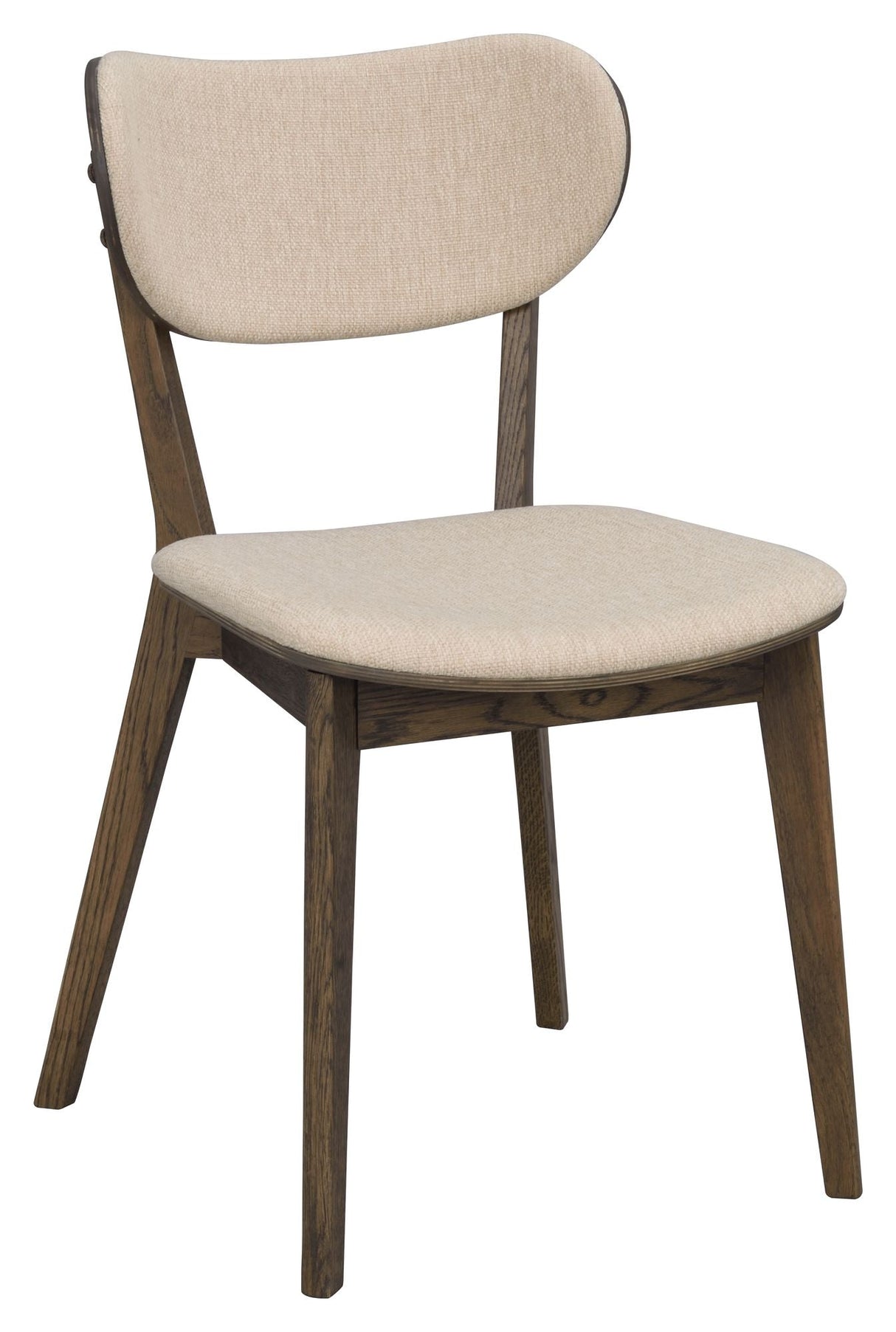 Kato Dining chair, Brown oak, beige fabric