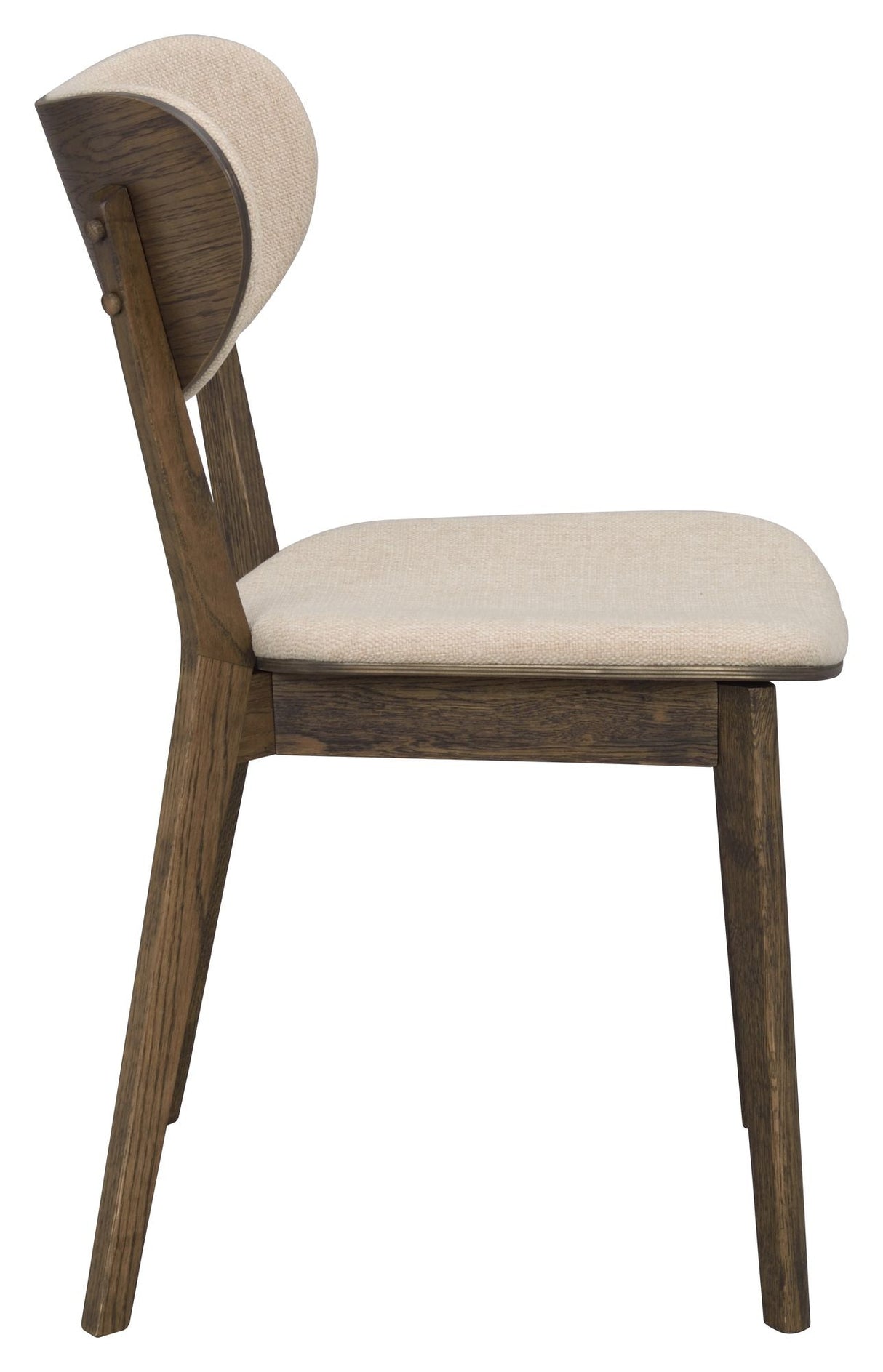 Kato Dining chair, Brown oak, beige fabric