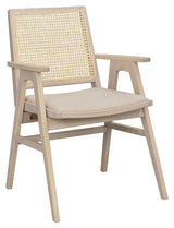 Prestwick Armchair, White pigm., Rattan, beige fabric