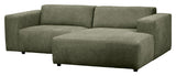 Willard, 3-seater chaise longue right - green