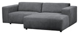 Willard, 3-seater chaise longue right - dark gray