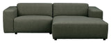 Willard, 3-seater chaise longue right - dark green