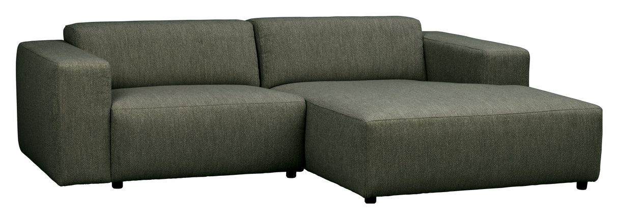 Willard, 3-seater chaise longue right - dark green