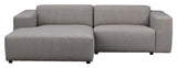 Willard, 3-seater chaise longue left - gray