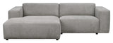 Willard, 3-seater chaise longue left - gray/beige