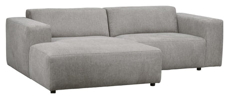 Willard, 3-seater chaise longue left - gray/beige